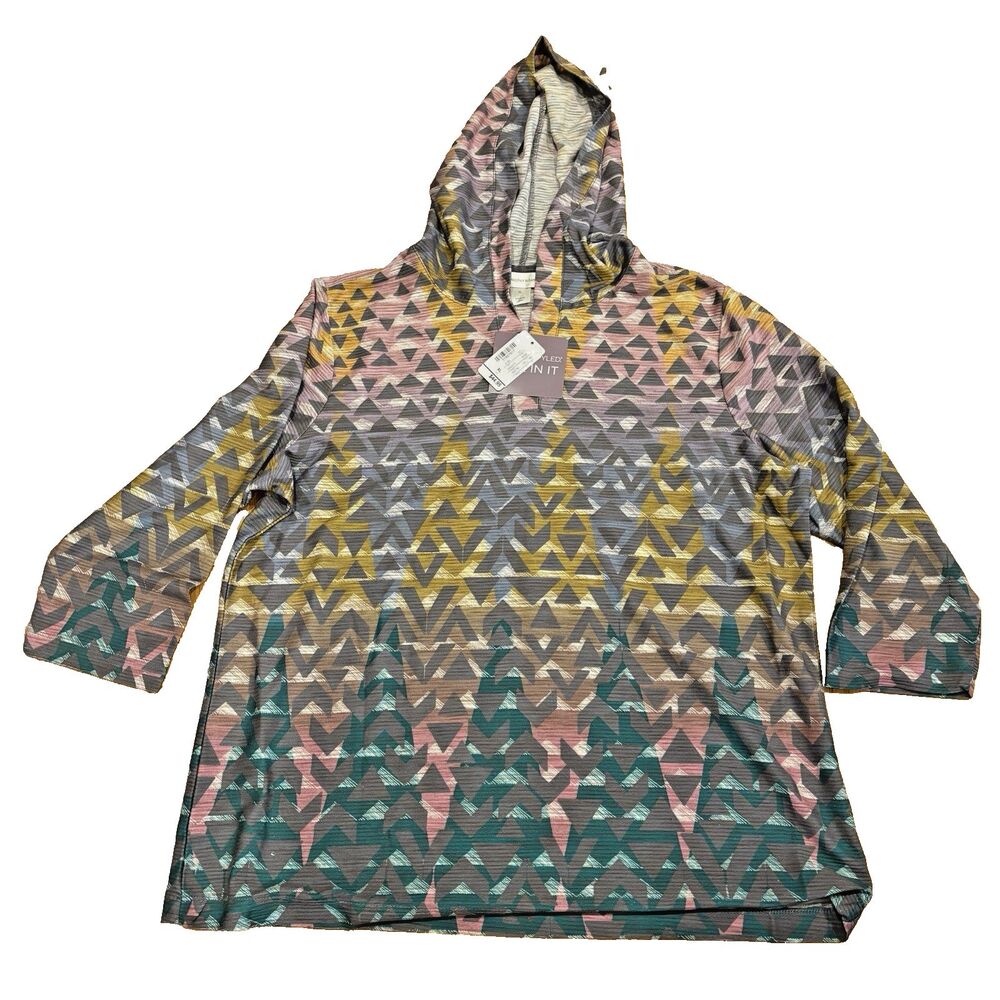 Christopher Banks Hoodie Womens XL Pullover Lightweight Casual Beach Coverup NWT